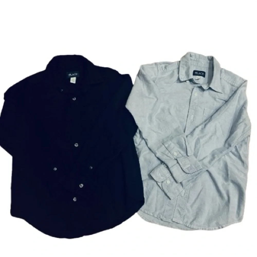 CHILDREN’S PLACE 2-for-1 bundle Boys Button Up long sleeves collared Shirts 7-8